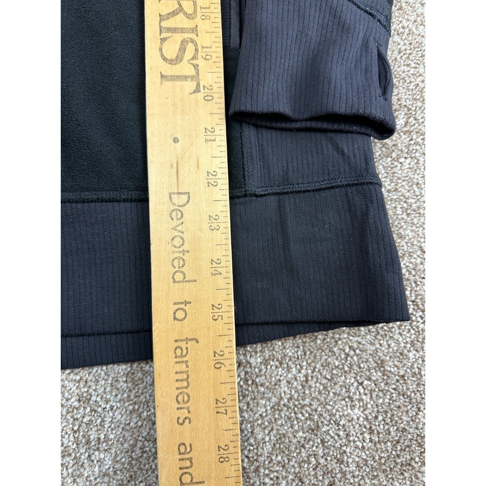 LULULEMON Post Chaturanga 1/2 Zip Pullover Sweatshirt Fleece‎ Jacket Black Sz 4 - Picture 13 of 14